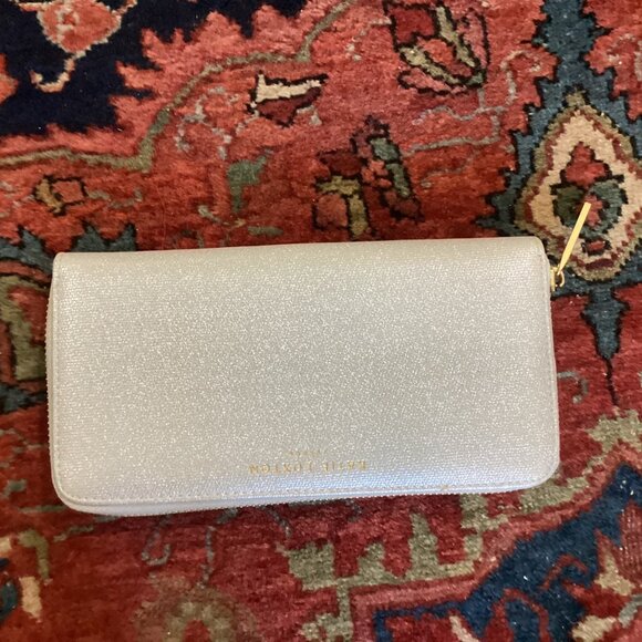 NWT Katie Loxton Metallic Silver Zip-Around Wallet With Gold Hardware - Picture 5 of 11